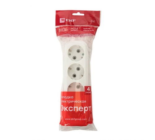 Колодка 4 гн. 16А 3,5кВт с/з Эксперт EKF PROxima  AKB16-4  EKF