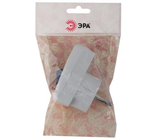 Vx5-W ЭРА Вилка с/з с выключателем 16A белая (24/8)  Б0039675  ЭРА