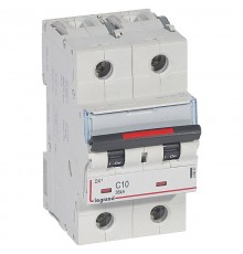 Выключатель автоматический двухполюсный DX3 10A C 36кА (3 мод)  410007  Legrand