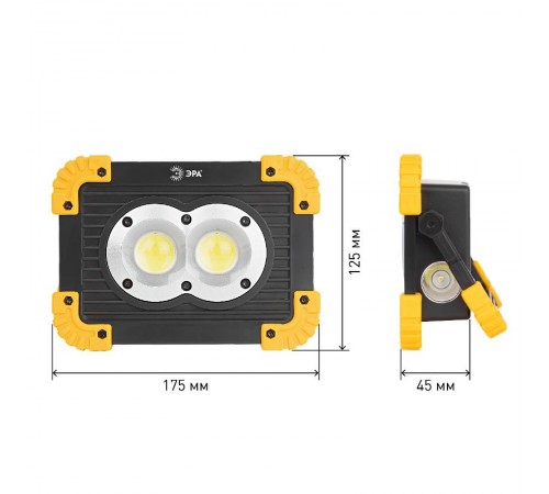 Фонарь светодиодный прожекторный аккумуляторный PA-803 на батарейках 10Вт COB + 3Вт LED, 4 режима  Б0054037  ЭРА