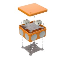 Коробка огнестойкая для о/п двухкомпонентная 60-0300-FR10.0-4 Е15-Е120 100х100х50 IP66  4p, 10.0 мм.кв. 60-0300-FR10.0-4  Промрукав