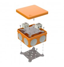 Коробка огнестойкая для о/п двухкомпонентная 60-0300-FR10.0-4 Е15-Е120 100х100х50 IP66  4p, 10.0 мм.кв. 60-0300-FR10.0-4  Промрукав