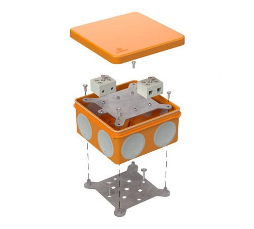 Коробка огнестойкая для о/п двухкомпонентная 60-0300-FR10.0-4 Е15-Е120 100х100х50 IP66  4p, 10.0 мм.кв. 60-0300-FR10.0-4  Промрукав