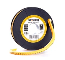 Кабель-маркер "3" для провода сеч.4мм , желтый (500шт в упак)  39113  STEKKER