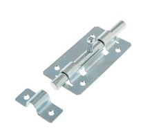 Задвижка накладная ЗТ-4 40х30 круглый ригель (D7мм, L57мм) оцинк. (1 шт) - пакет   138886  Tech-KREP