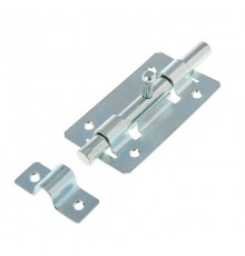 Задвижка накладная ЗТ-4 40х30 круглый ригель (D7мм, L57мм) оцинк. (1 шт) - пакет   138886  Tech-KREP