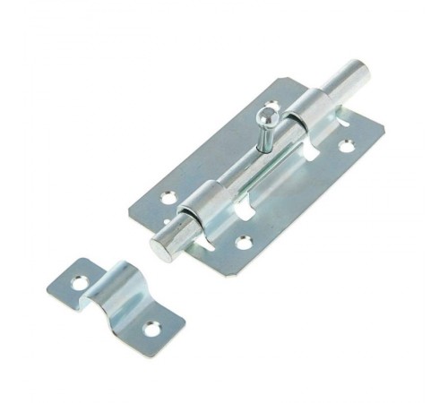 Задвижка накладная ЗТ-4 40х30 круглый ригель (D7мм, L57мм) оцинк. (1 шт) - пакет   138886  Tech-KREP