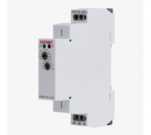 Реле времени, задержка выключения, конфигурация контакта 1CO, AС/DC 12-240В  DRM-TB-1-240  DKC