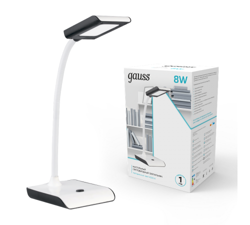 Светильник настольный GTL101 8W 550lm 4000K 220-240V белый c черным LED 1/20  GT1012  Gauss