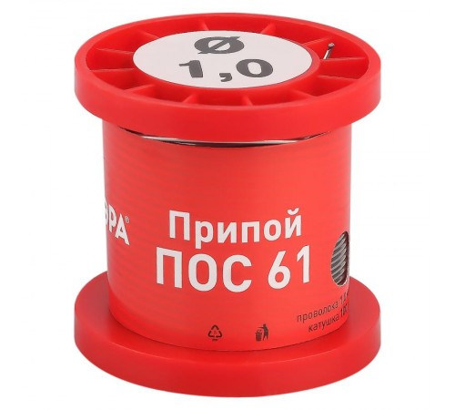 Припой PL-PR05 для пайки ПОС 61 проволока 1,0 мм катушка 100 грамм  Б0052563  ЭРА