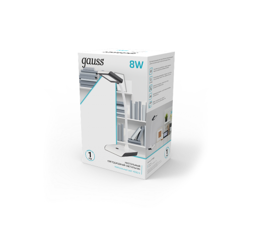Светильник настольный GTL101 8W 550lm 4000K 220-240V белый c черным LED 1/20  GT1012  Gauss