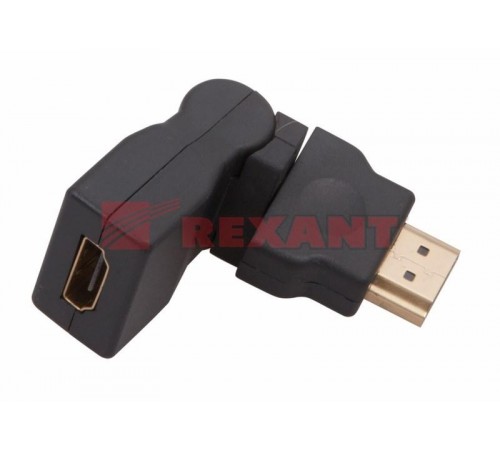 Переходник штекер HDMI - гнездо HDMI, поворотный  17-6813  REXANT