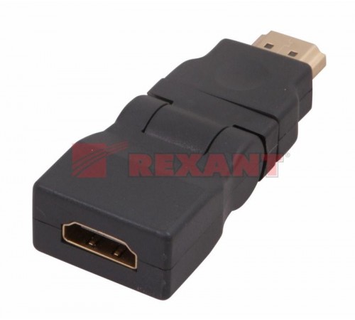 Переходник штекер HDMI - гнездо HDMI, поворотный  17-6813  REXANT
