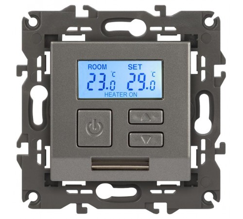 Терморегулятор Elegance 14-4111-16 универс.230В-Imax16А, титан  Б0065790  ЭРА