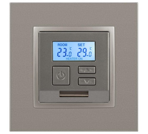 Терморегулятор Elegance 14-4111-16 универс.230В-Imax16А, титан  Б0065790  ЭРА