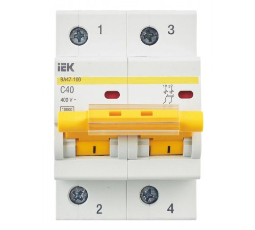 Выключатель автоматический двухполюсный ВА47-100 40А C 10кА KARAT  MVA40-2-040-C  IEK