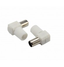 РАЗЪЁМ  штекер  TV  без пайки  Белый  Угловой  05-2061  REXANT