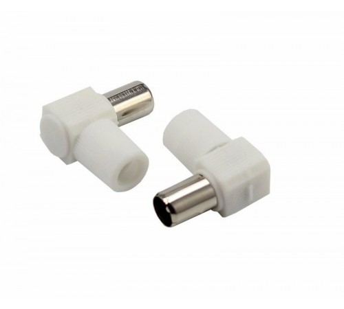 РАЗЪЁМ  штекер  TV  без пайки  Белый  Угловой  05-2061  REXANT