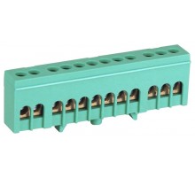 Шина  NO-224-104 PE земля в изолированном корпусе на DIN-рейку ШНИ-6х9-12-Д зеленый  Б0062971  ЭРА