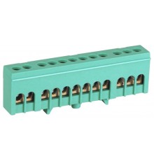 Шина  NO-224-104 PE земля в изолированном корпусе на DIN-рейку ШНИ-6х9-12-Д зеленый  Б0062971  ЭРА