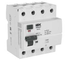Выключатель дифференциальный (УЗО) R10N 4P 63А 30мА тип B ARMAT  AR-R10N-4-063B030  IEK