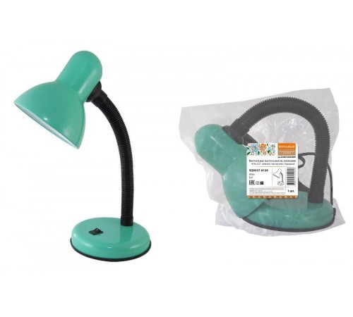 Светильник настольный на основании 40Вт, E27, зеленый, (мягкая упак.) Народный  SQ0337-0124  TDM