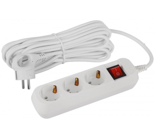 Удлинитель электрический ЭРА UDL-16-370-ES Greenline 3 розетки с заземлением с выключателем 7м ПВС 3x1мм2   Б0065012  ЭРА