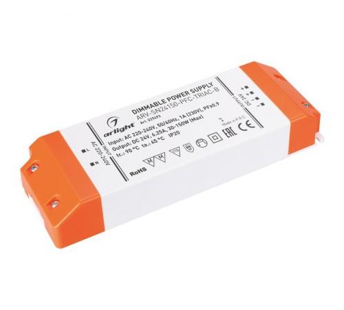 Блок питания ARV-SN24150-PFC-TRIAC-B (24V, 6.25A, 150W)  029493  Arlight