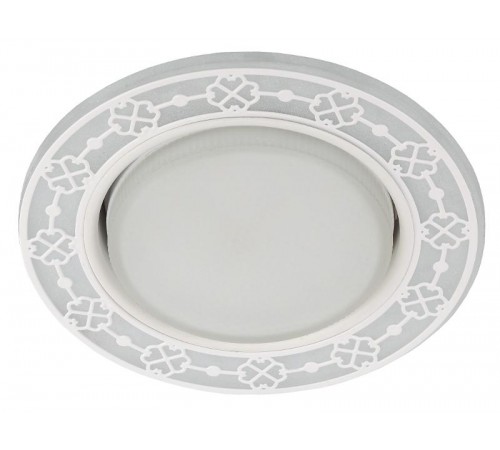 Светильник точечный встраиваемый DK LD28 WH/WH декор cо светодиодной подсветкой GX53, белый/белый  Б0037391  ЭРА