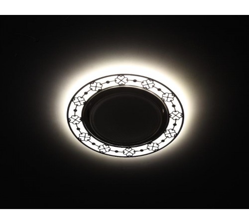 Светильник точечный встраиваемый DK LD28 WH/WH декор cо светодиодной подсветкой GX53, белый/белый  Б0037391  ЭРА