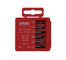Набор бит SL/PZ/PH Industrial 50 мм в кейсе, 6 шт  03092516  Felo
