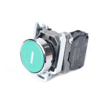 Кнопка SB4 в сборе модульная 22мм зеленая металл 1НО с маркировкой "I"  SB4BA3311  SE