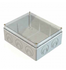 Коробка приборная (подъездная) наружного монтажа с прозрачной крышкой 240х195х90мм IP55. в комплекте кабельные вводы  GE41276  Greenel