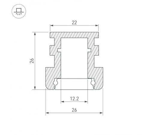 Профиль алюминиевый для светодиодной ленты HR-F-2000 (ARL, Алюминий)  012091  Arlight