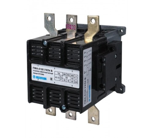 ПМА-5100 УХЛ4 В, 380В, 2з+2р, 100А, нереверсивный, без реле, IP00, пускатель электромагнитный (ЭТ)  ET010909  Электротехник