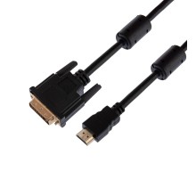 Шнур HDMI - DVI-D с фильтрами, длина 3 метра (GOLD) (PE пакет)  17-6305  REXANT
