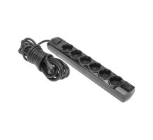 Удлинитель PREMIUM 6 гнезд, 5м, 3х1,5мм, с/з, с выключателем, черный  13-4120  REXANT