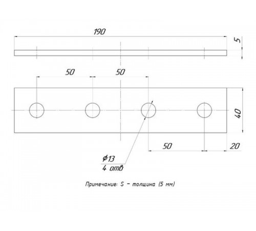 STRUT-пластина 4 отверстия HDZ EKF   stp4-HDZ   EKF