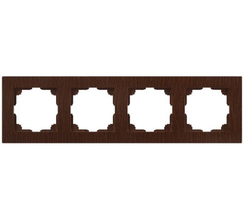 Рамка для розеток и выключателей Intro Accent 6-504-10 на 4 поста, СУ, венге  Б0063715  Intro