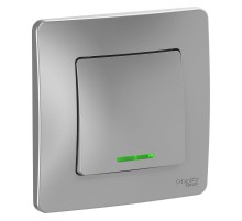 Blanca Алюминий С/У Выключатель 1-клавишный с подсветкой, 10А, 250B  BLNVS010113  SE