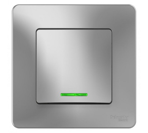 Blanca Алюминий С/У Переключатель 1-клавишный с подсветкой, 10А, 250B  BLNVS010613  SE