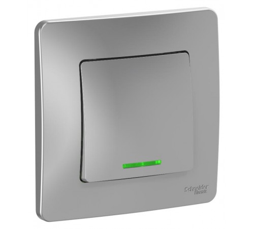 Blanca Алюминий С/У Выключатель 1-клавишный с подсветкой, 10А, 250B  BLNVS010113  SE