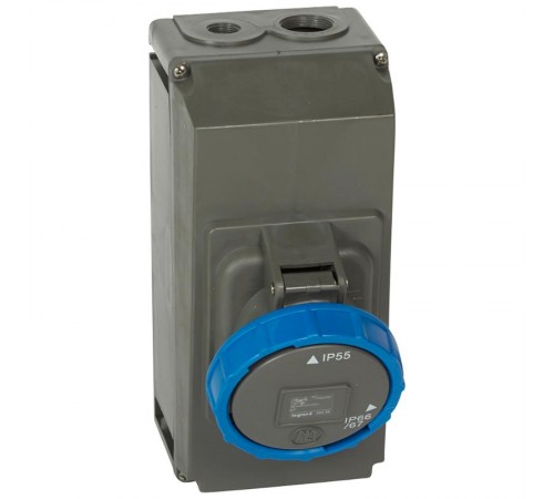 Розетка накладного монтажа в готовом корпусе Hypra - IP 66/67-55 - 2К+3 - 63 А - пластик  059336  Legrand