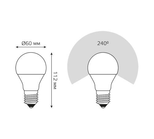 Лампа светодиодная LED 11Вт E27 220В 3000К A60, диммируемая  102502111-D  Gauss