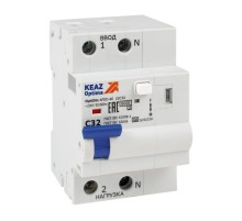 Устройство защиты от дугового пробоя с АВДТ и защ. от пов. напряж. OptiDin AFDD-40-22C32-A-У3 (2P, C32, 30mA, Uоткл 275В)  339090  КЭАЗ