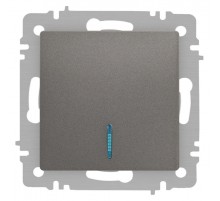 Выключатель Intro Accent 6-102-09 с подсветкой, 10А-250В, IP20, СУ, AL/CU, титан  Б0063460  Intro