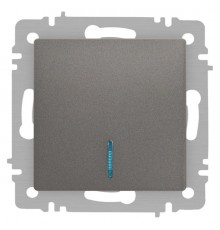 Выключатель Intro Accent 6-102-09 с подсветкой, 10А-250В, IP20, СУ, AL/CU, титан  Б0063460  Intro