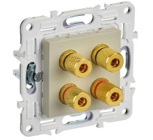 SKANDY Аудиорозетка 4-местная SK-A01B бежевый  SK-S40-K10  IEK
