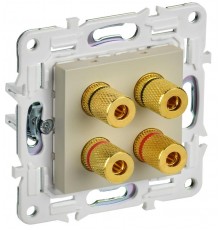 SKANDY Аудиорозетка 4-местная SK-A01B бежевый  SK-S40-K10  IEK