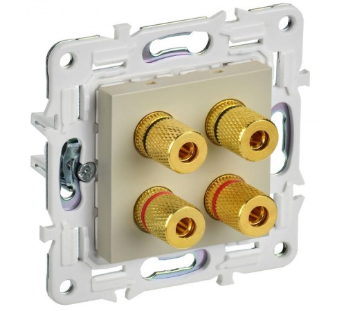SKANDY Аудиорозетка 4-местная SK-A01B бежевый  SK-S40-K10  IEK